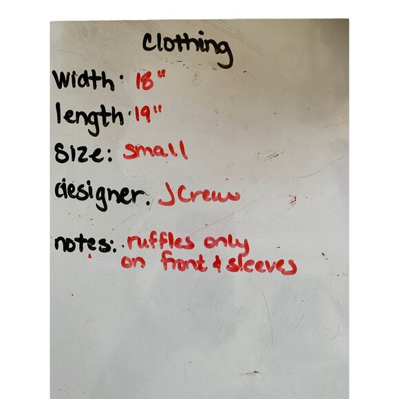 π 2/$30 π J.Crew Small Navy Blue with White Ruffle Short Sleeve Sweater - Picture 6 of 6